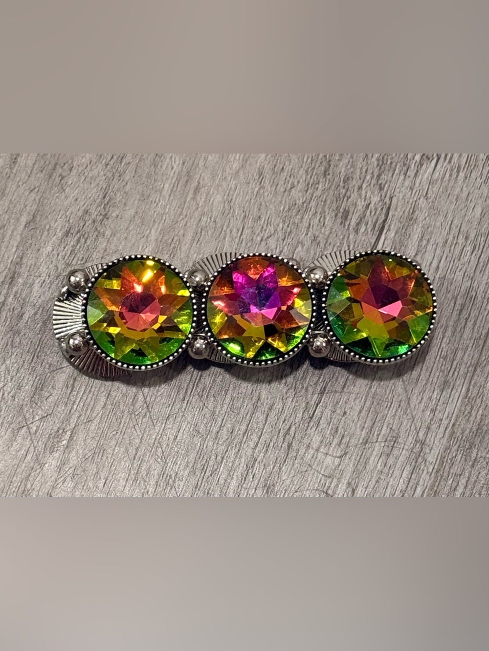 Multicolor Crystal Round Statement Bracelet - Rainbow Sparkle